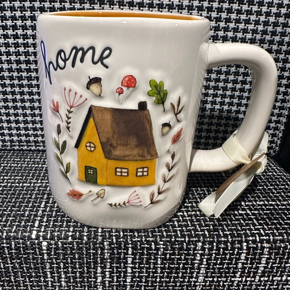 Rae Dunn White Mug with Yellow House Design - Picture 1 of 4
